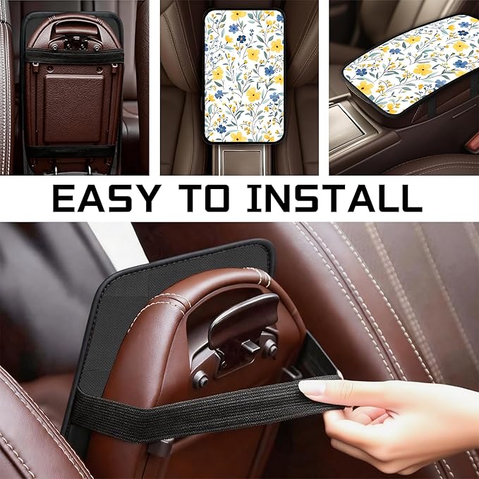 Car Armrest Cover Pad - Car Center Console Cushion Protector Against Pet Claws, Dirt and Sticky Fingers, Comfortable Auto Decor Accessory Fit for Sedan, Van, SUV
