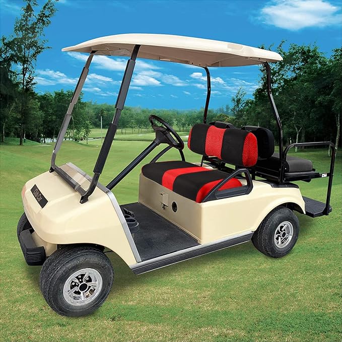 Golf Cart Washable Seat Cover Kit, 2 Passager Front Seat Covers Fit for Club Car DS OEM Ordinary Seat Cushion