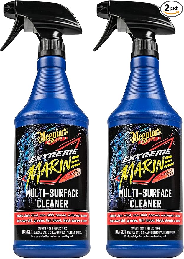 Meguiar's M180332 Extreme Marine Multi-Surface Cleaner – 32 Oz Spray Bottle (Pack of 2)