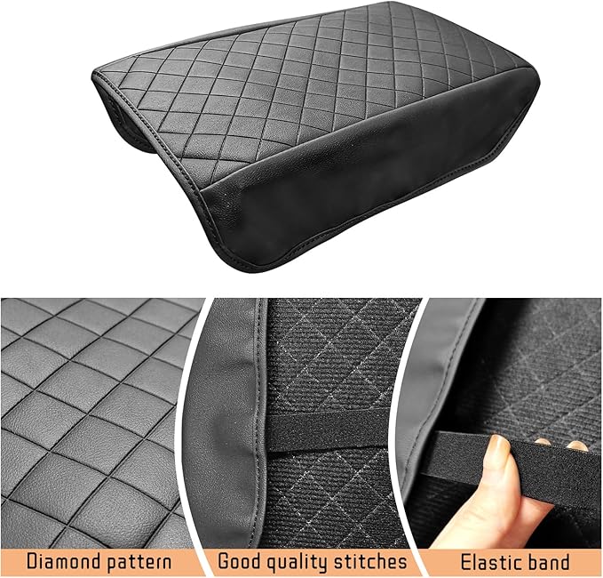 Center Console Cover Compatible with Ford Bronco 2021-2025 2/4 Doors Leather Armrest Box Cushion Cover Middle Console Pad