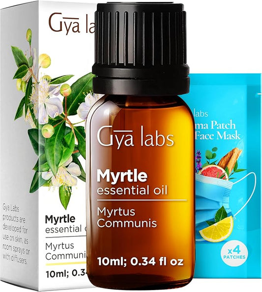 100% Pure Myrtle Essential Oil - 0.34 Fl Oz - Myrtle Oil for Hair, Skin, Diffuser, Aromatherapy & DIY Candle Making Scent