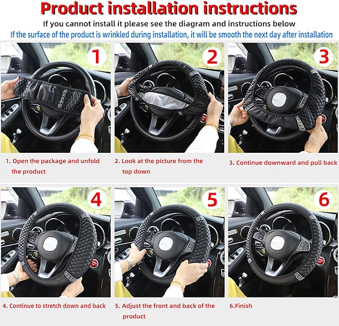 Bling Car Steering Wheel Cover, 15 Inch Rhinestones Soft Leather Elastic Steering Wheel Protector, Sparkly Crystal Diamond for Women Girls, Car Interior Accessories for Most Cars (Dark Green)
