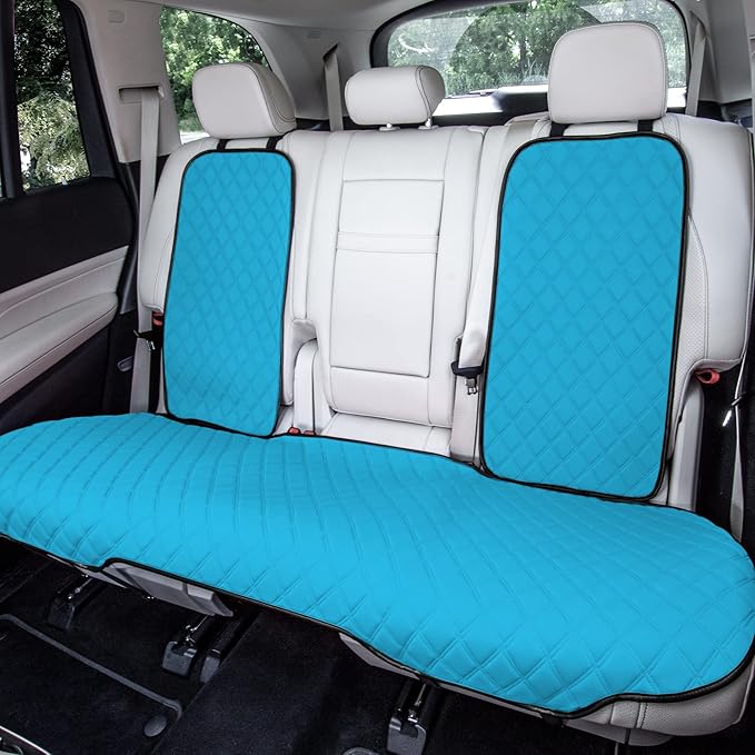 FH Group Car Seat Cushion Neosupreme Automotive Seat Cushions - Universal Fit, Rear Car Seat Cushion, Car Seat Cushions with Non-Slip Silicone Backing for SUV, Sedan, Van Rear Set Aqua