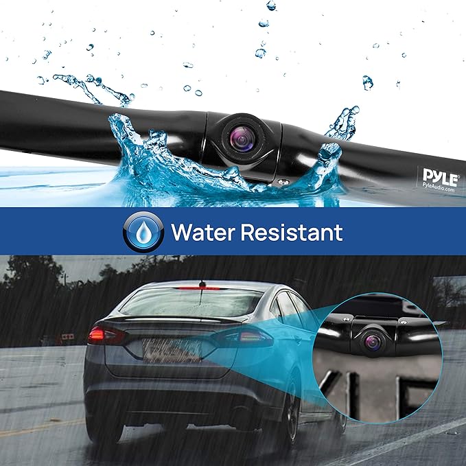 Pyle Rearview Backup Parking Assist Camera & Monitor System Kit - 4.3" Screen, Waterproof License Plate Mount, Night Vision, 170° Angle Adjustable, Auto Reverse Activation, Distance Scale Lines