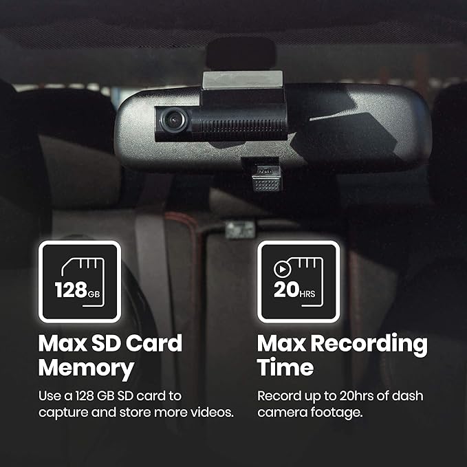 SYLVANIA - Roadsight Stealth Dash Camera - 140 Degree View, HD 1440p, 16GB SD Memory Card Included, Loop Recording, G-Sensor, Screenless, Parking Mode, GPS, Mobile App, Taxi, Truck, Car