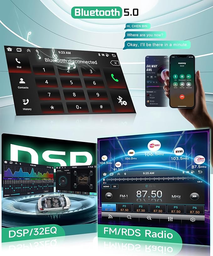 8 Core 4G+64G 5G WiFi Car Radio Stereo for 2003-2006 Chevrolet Chevy Silverado Tahoe GMC Sierra Yukon with Wireless Carplay Android Auto, 7" 1280P Touchscreen Radio BT 5.0 FM SWC Backup Camera