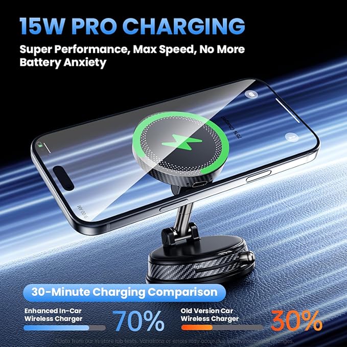 360° Adjustable Radio Magnetic Suction Phone Holder + MagSafe Car Mount for iPhone 17/16/15/14/13/12, Air Plus & More – Perfect for Cars, Kitchen, Bedroom, Gym