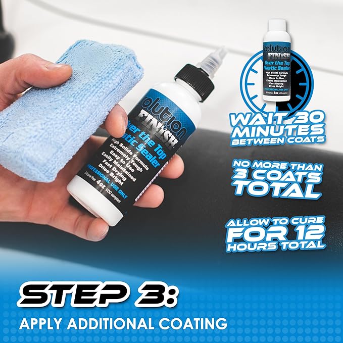 Solution Finish - Over The Top Plastic Sealer - Use for Car and Truck Detailing, Long Term Protectant for Plastic Trim, UV Resistant (4oz)