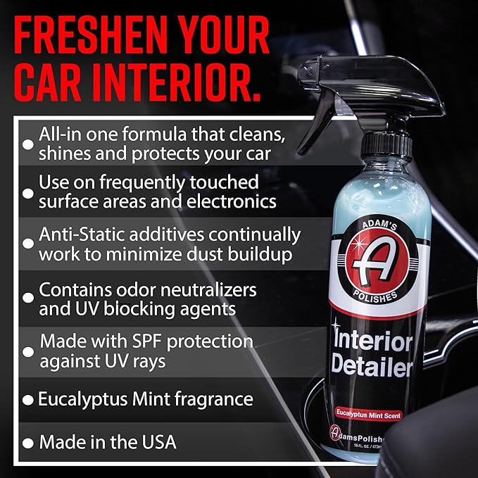 Adam's Polishes Interior Detailer (5 Gallon) - Total Car Interior Cleaner, Protectant & Dressing | Leather Conditioner | UV Protection Vinyl, Dashboard, Screen, Seat Cleaner & More
