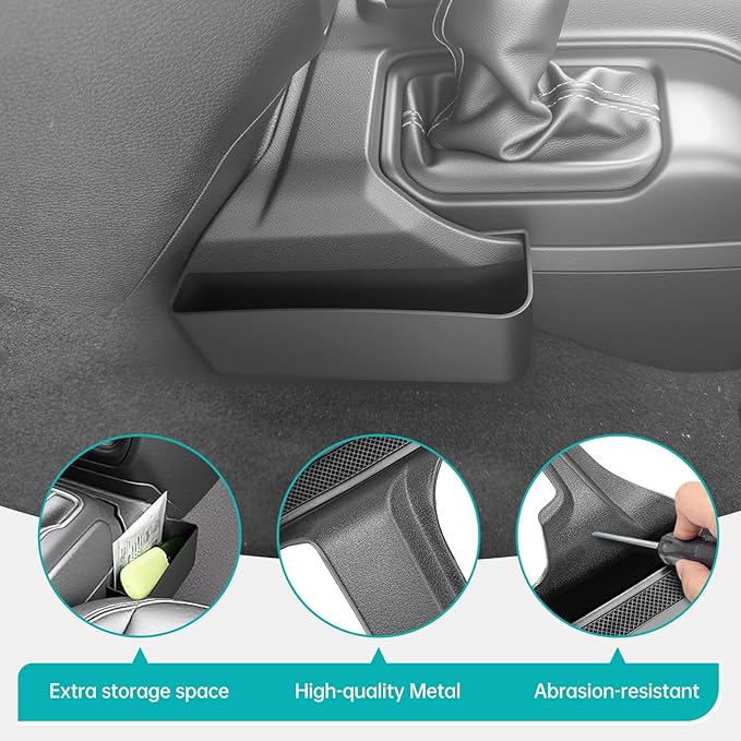 Center Console Organizer Compatible with 2018-2026 Jeep Wangler JL JLU 4xe Rubicon Sahara & 2020-2026 Gladiator JT Accessories, Gear Shift Console Side Box Tray for Jeep Interior Accessories
