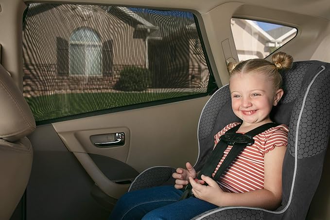 Magnelex Sock Style Window Shades for Baby Block Sun Rays to Keep Passengers, Pets and Car Interior Cool and Comfortable Elasticized Universal Mesh Shades Fit Most Vehicles (2 Pack)