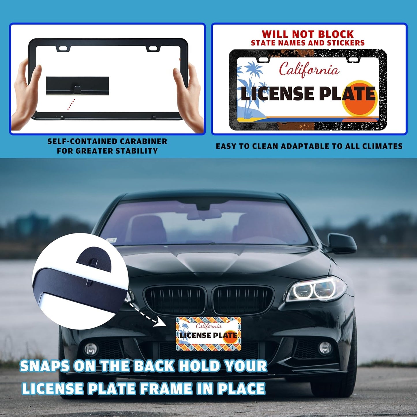 Anchor Rudder License Plate Frame Nautical Stainless Steel License Plate Holder for Front or Rear Car Tags Funny for Car Decoration Accessories with Screws 6.3 X 12.2 in for Women Men