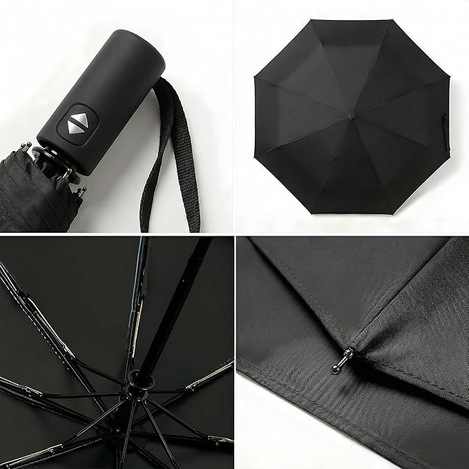 BAODINI Small UV Protection Travel Umbrella Compact for Rain and Sun UPF 50+ Windproof Portable 42 inch Umbrella for Women and Men