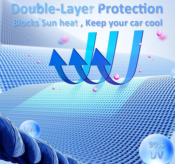 INSAUTO Foldable Windshield Sun Shade for Model Y 2020-2024, Heat & UV Protection Car Sunshade with Storage Bag, Keep Interior Cool & Easy Installation