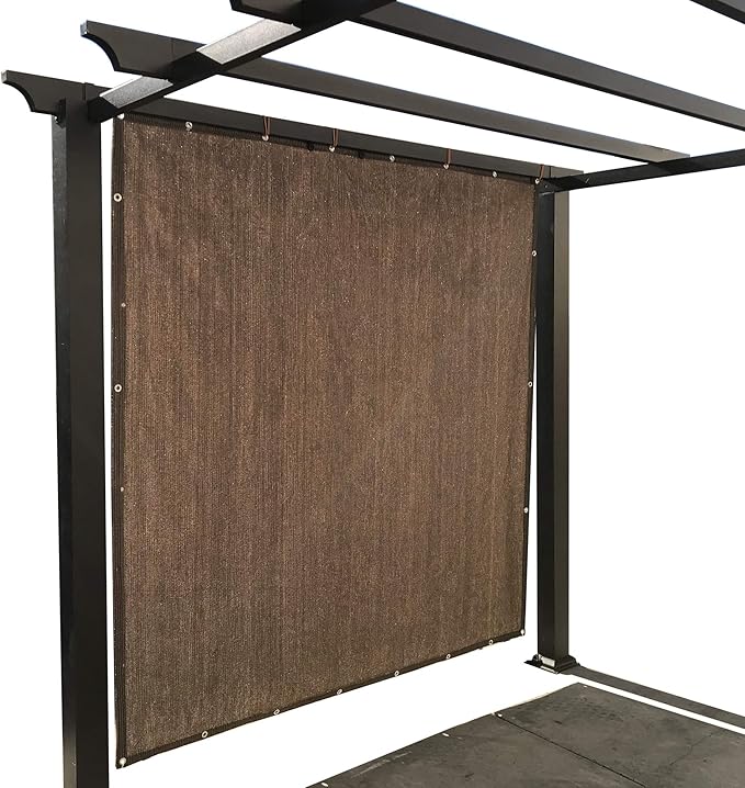 Alion Home Sun Shade Privacy Panel with Grommets and Hems on 4 Sides for Patio, Awning, Window, Pergola or Gazebo - Mocha Brown (8' X 18')