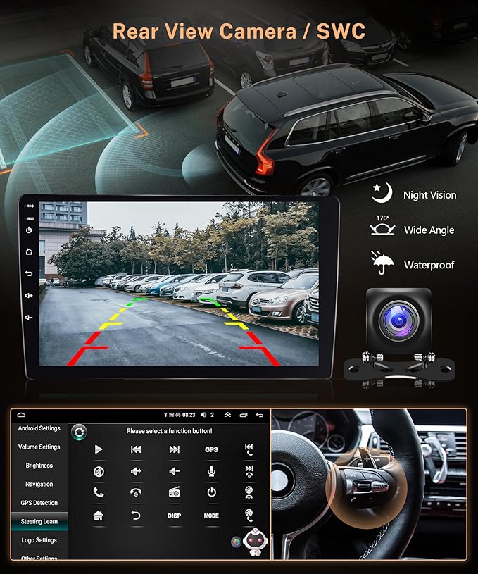 8Core 8G+128G for Toyota Corolla 2009-2013 Android 15 Car Stereo Carplay Android Auto, Rimoody 9 Inch QLED capacitive Screen with Bluetooth 5.0 FM/AM/RDS DSP-36 GPS WiFi Mirror Link Backup Camera
