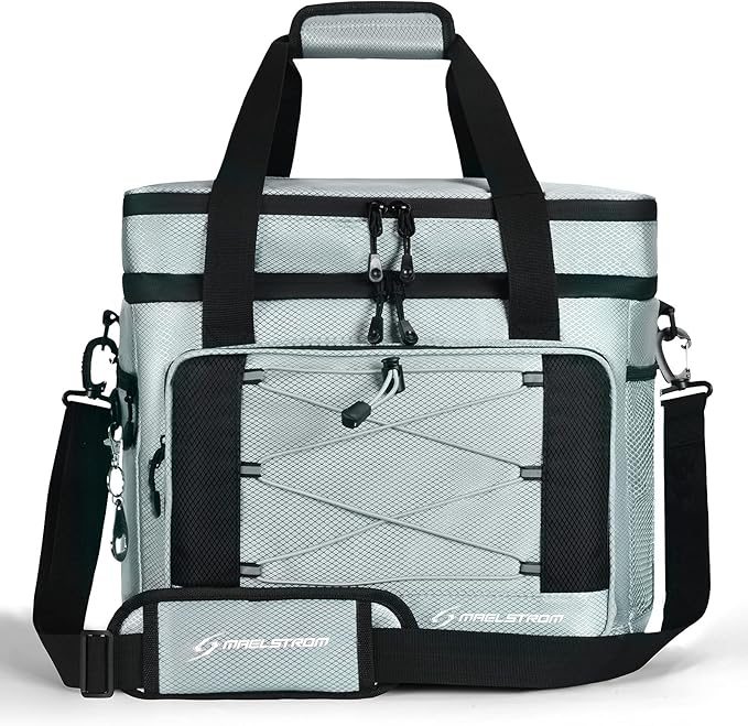 Maelstrom Portable Collapsible Soft Cooler Bag – 24/30/60 Cans Double-Deck Leakproof Ice Chest for Beach, Camping & Grocery