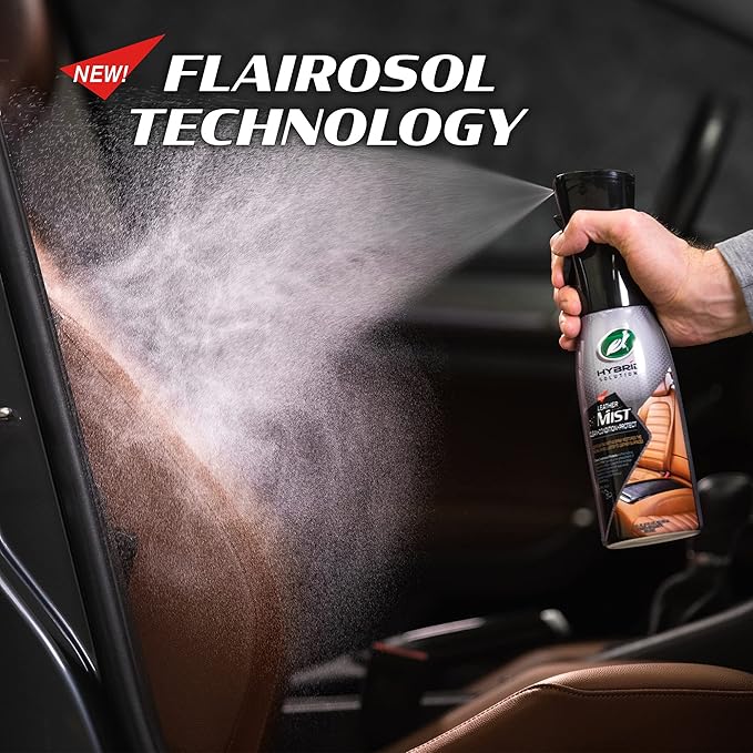 Turtle Wax 53483 Hybrid Solutions Leather Cleaner and Conditioner Misting Spray, For Use on Car Seats, Interiors, Sealed Leather Furniture, Vinyl, and More, UV Protection, 20 oz. (Pack of 1)