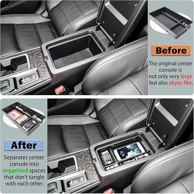RUNROAD Center Console Organizer Tray Compatible with Nissan Altima 2019 2020 2021 2022 2023 2024 2025 Accessories, Insert Armrest Tray Secondary Storage Box Coin Holder Console Dividers, Black