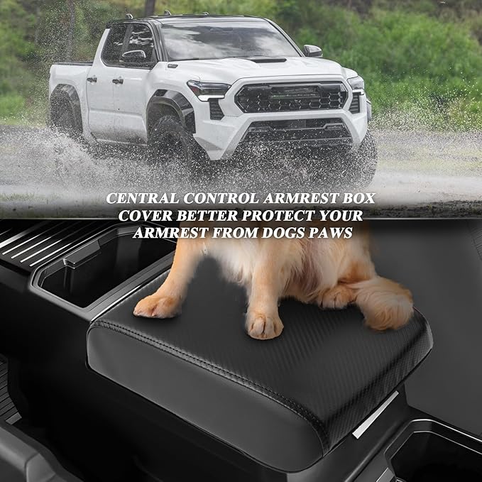BIBIBO 2024 2025 Tacoma Center Console Cover,Armrest Cushion for 2024 2025 Toyota Tacoma Truck Console Lid,Car Arm Rest Pad Seat Box Cover,Tacoma Interior Accessories Arm Rest Cover 2024 Toyota Tacoma