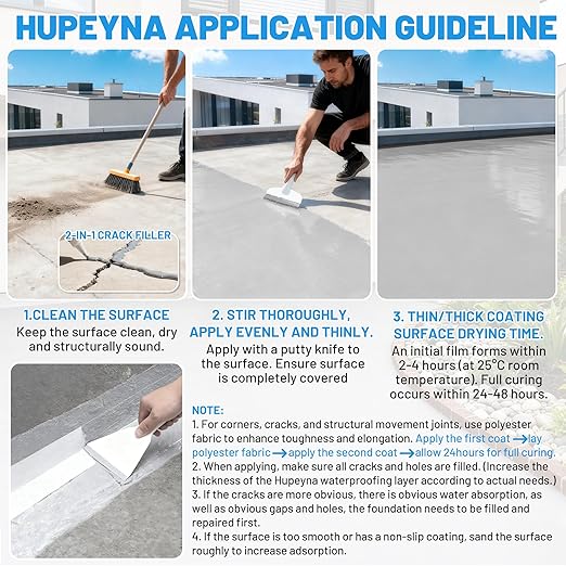 Rubber Liquid Waterproof Sealant, Waterproof Patch Seal Sealer, Cloud Gray Indoor & Outdoor Elasticity Rubber Paint, Multi Surface Foundation Leak Crack Repair-Roof Gutter Basement Water Proof Coating