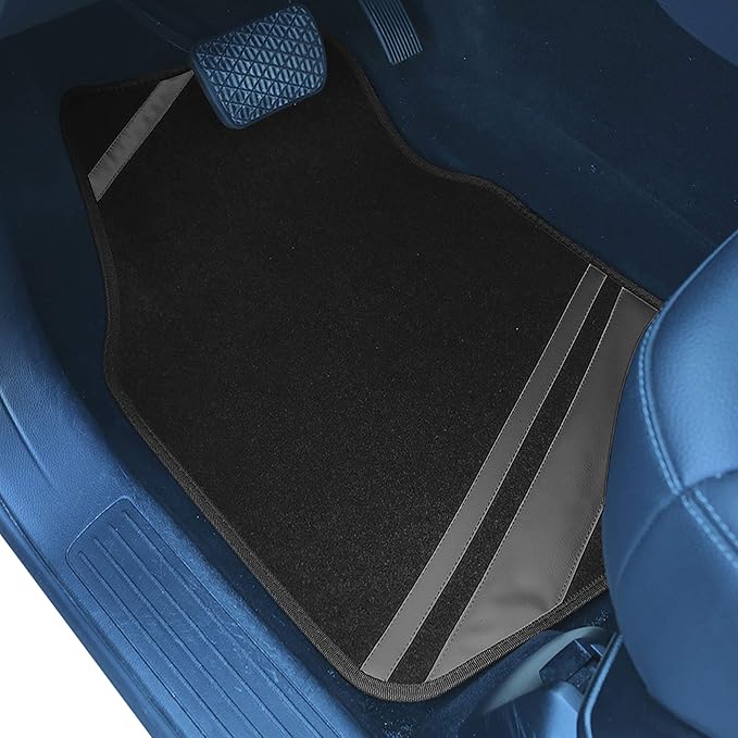 FH Group Car Floor Mats - Carpet Floor Mats for Cars, Universal Fit Automotive Floor Mats, All Purpose Car Floor Mats, Carpet Protector Mat for Most Sedan, SUV, Truck Floor Mats Gray