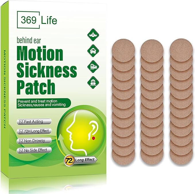 369 Life Motion Sickness Patches for Car and Boat Rides, Ships, Cruise and Airplane & Other Forms of Transport - Travel Essentials, for Adults and Kids (36 Count)