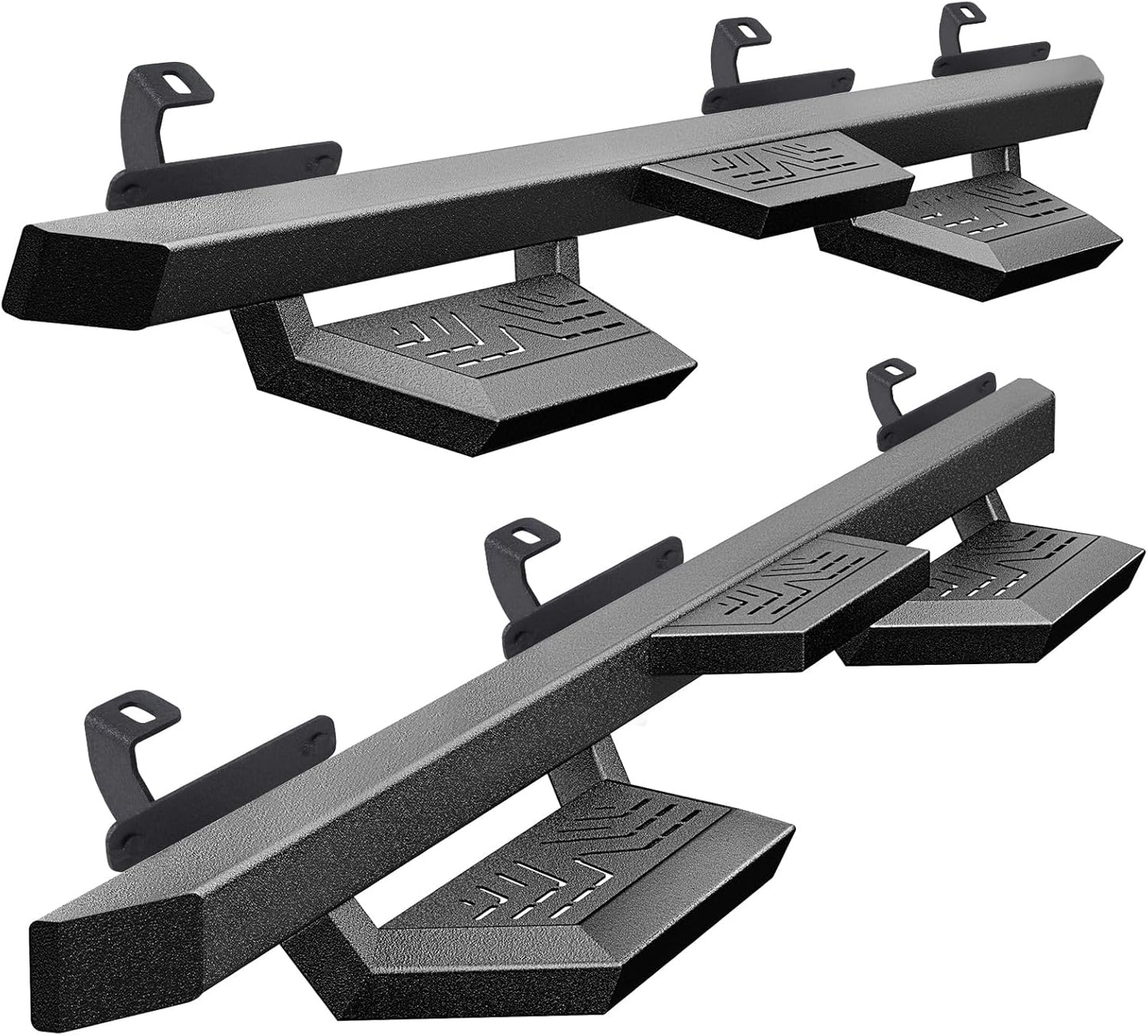 Running Boards Compatible with 2007-2018 Jeep Wrangle JK 4 Doors, Carbon Steel Coated Black Side Steps Nerf Bars