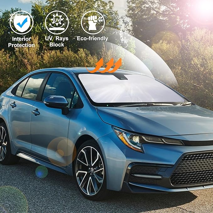 Windshield Sun Shade Fit for 2020-2024 2025 2026 Toyota Corolla Accessories (Not for Corolla Cross) Window Sunshade Protect Car from Sun Rays