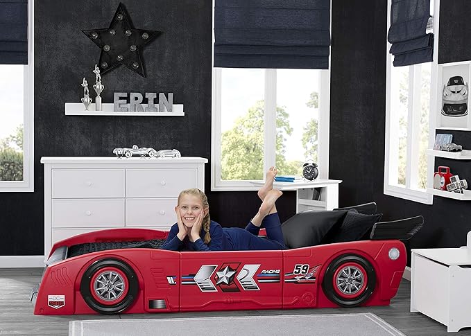 Delta Children Grand Prix Race Car Toddler-to-Twin Bed, Red