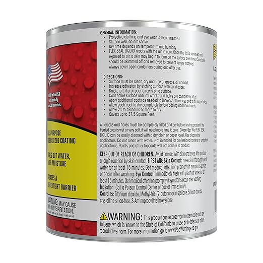 Flex Seal Liquid, Rubber Coating Sealant, Waterproof, Flexible, Breathable, and UV Resistant, Roof Repair, Basements, RV, Campers, Trailers, Marine, EPDM, Masonry, White, 32 oz