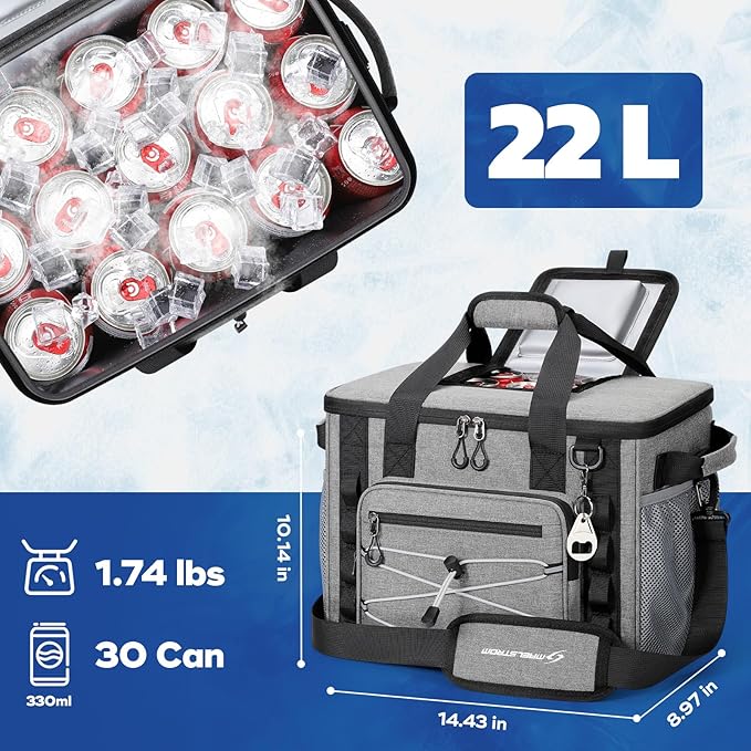 Maelstrom Soft Sided Cooler Bag, 30/40 Can Collapsible Insulated Ice Chest, Large Leakproof Portable Storage for Camping, Travel, Kayaking & Beach