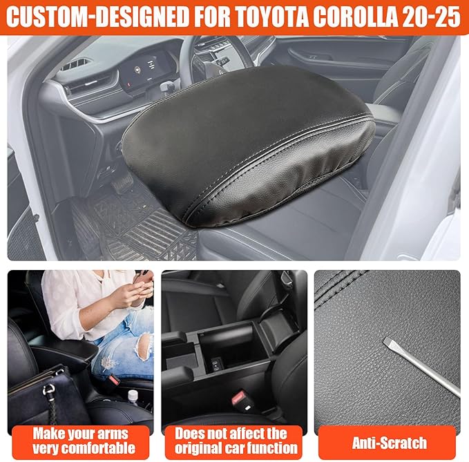 Center Console Cover for 2020-2025 2026 Toyota Corolla - Premium Armrest Lid Protector Easy Installation, No Tools Required for Toyota Corolla 2020 2021 2022 2023 2024 2025 2026