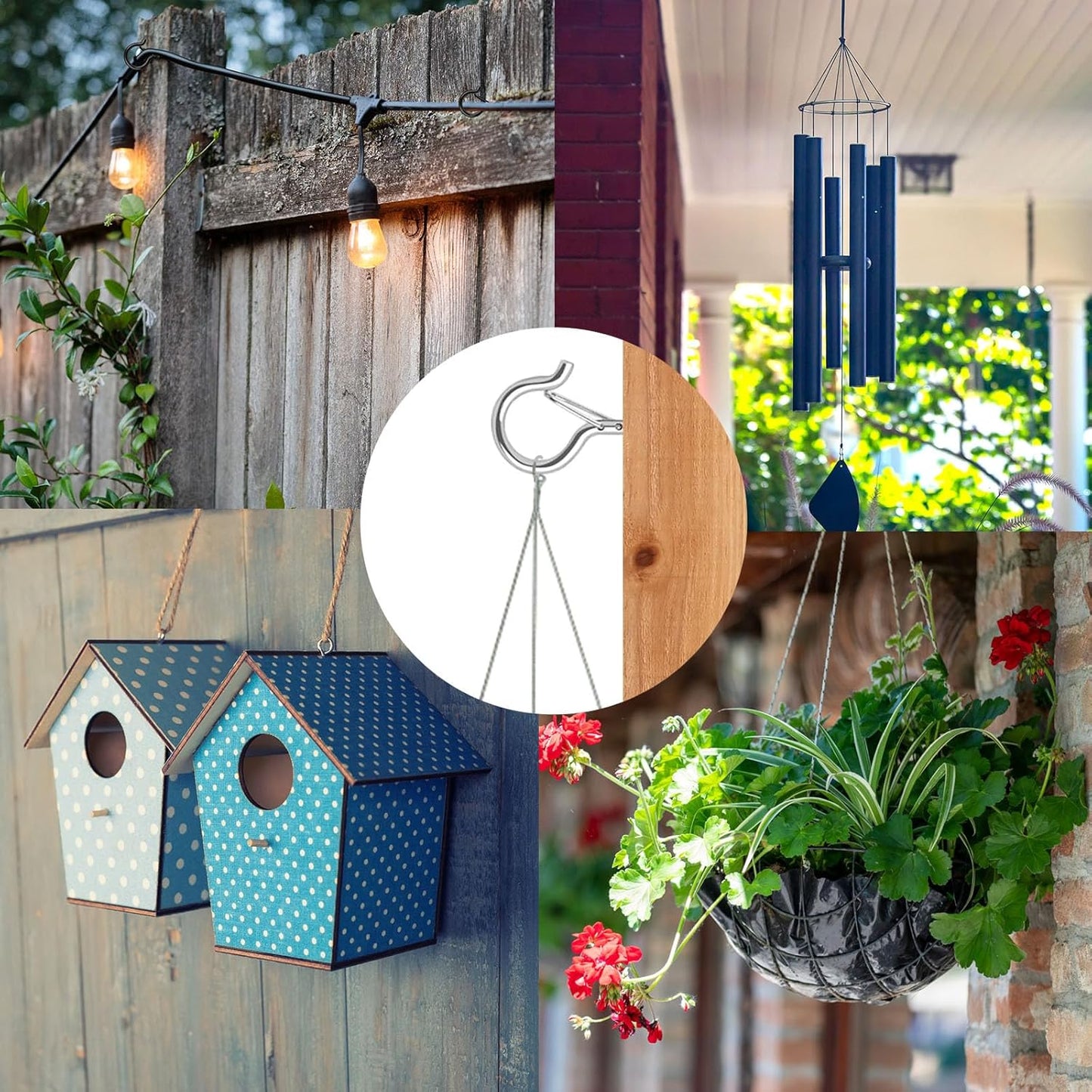 36 PCS Q-Hanger Hooks, Screw Hooks for Outdoor String Lights, Safety Buckle Design Cup Eye Hook for Hanging Christmas Lights, Plants, Mounted on Wall Ceiling, Include 1 Wing Nut Driver, Silver