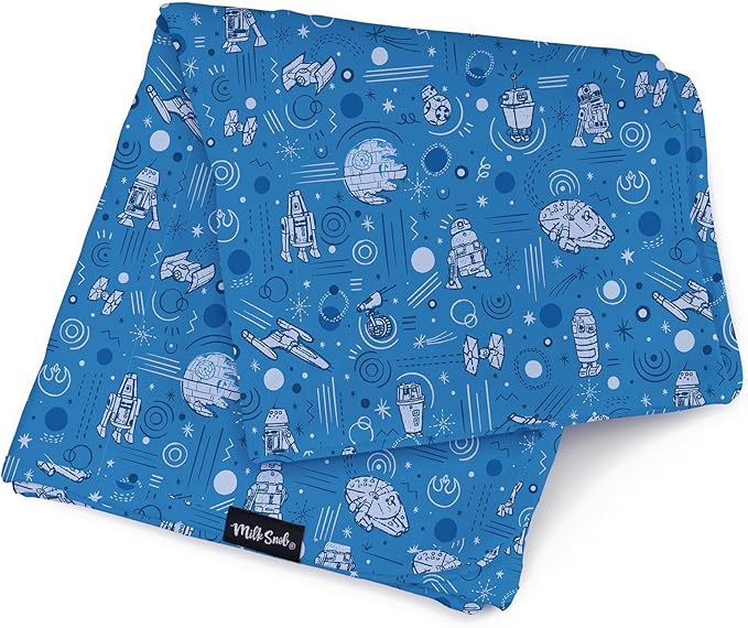 Milk Snob Star Wars Baby Boy and Girl Swaddle Blanket, Soft Receiving, Security Bed and Play Blanket, Toddler and Infant Baby Bedding Registry and Shower Gifts (Daring Droids) 34 * 34 inches