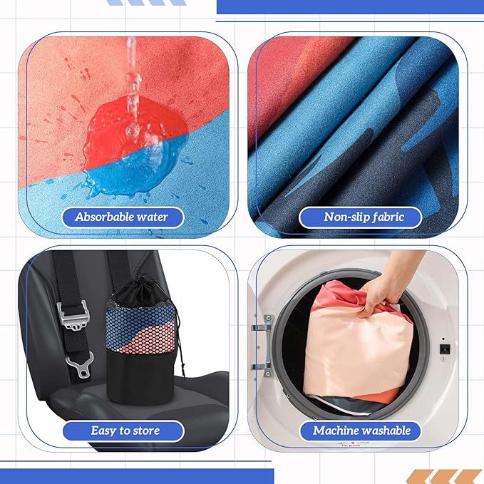1 Pack Car Seat Towel Covers with Storage Bag 63 x 32 Inch Athletic Running Towel Seat Sweat Washable Cover Gifts for Car Outdoor Sport Activities Christmas (Sunset)