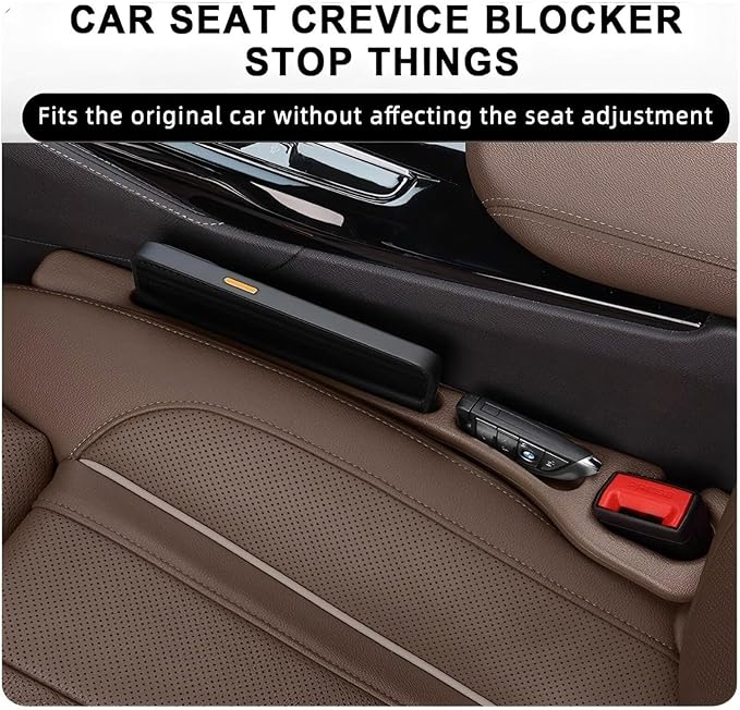 car seat gap filler, No Drop Seat Guard, Seat Gap Fillers for All Cars, Prevents Items from Falling, Easy to iInstall (Black)
