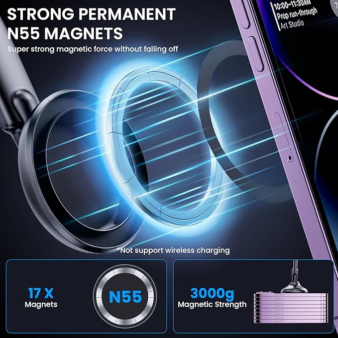 DOLYOFG for Magsafe Car Mount,【Strong Magnets & Low Profile】 Magnetic Phone Holder for Car Dashboard Windshield Universal Hands Free Car Phone Holder for iPhone 15 14 13 12 Pro Max Plus Android