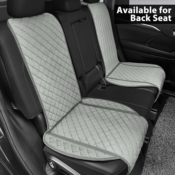 surpassme Comfortable Car Seat Covers Universal Front Seat Covers for Car Accessories, Padded Car Interior Covers for Automotive, SUV, Truck, and Van(Grey)