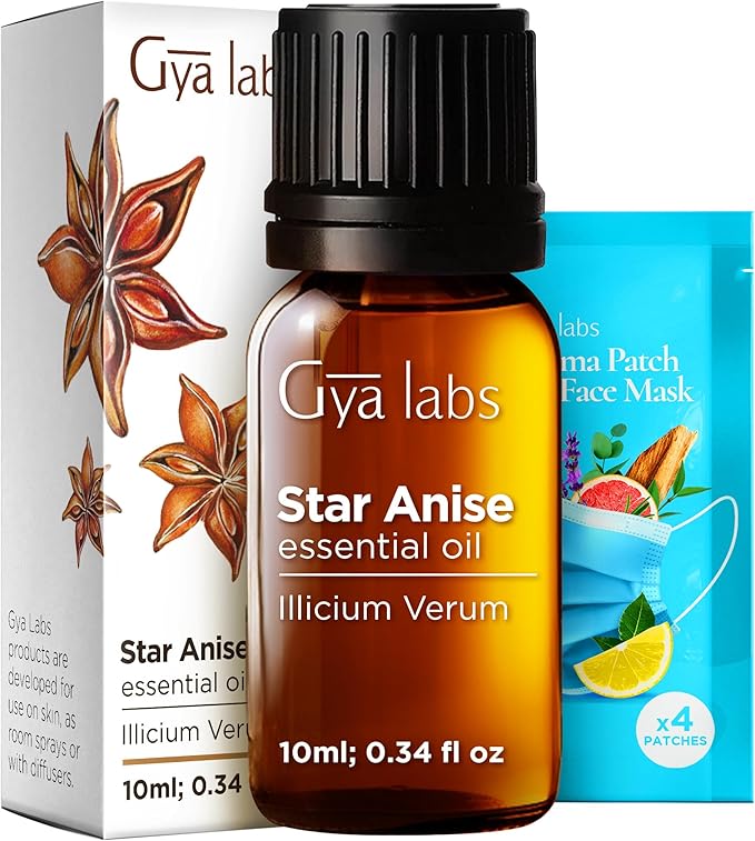 100% Pure Star Anise Essential Oil - 0.34 Fl Oz - Star Anise Oil for Hair, Skin, Diffuser, Aromatherapy & DIY Candle Making Scent