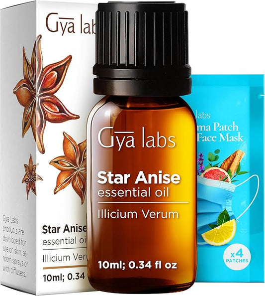 100% Pure Star Anise Essential Oil - 0.34 Fl Oz - Star Anise Oil for Hair, Skin, Diffuser, Aromatherapy & DIY Candle Making Scent