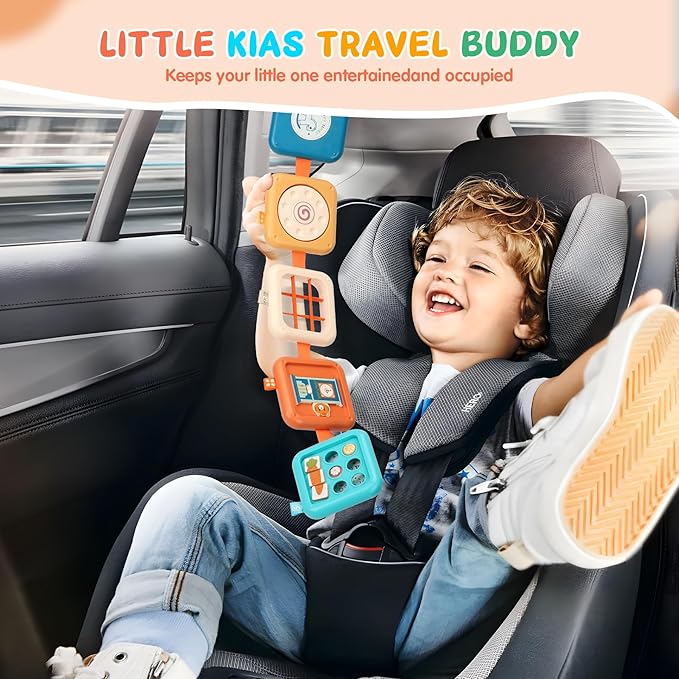 Busy Board for 1 Year Old, Travel Toys for Toddler 1-3 on Plane Car, Montessori Busy Board Busy Cube, Toys for 1 Year Old Boy Girl, Easter Basket Stuffers for Toddler