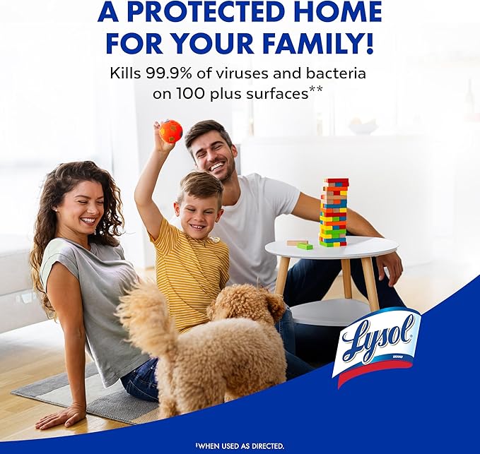 Lysol Disinfectant Spray, Sanitizing and Antibacterial Spray, For Disinfecting and Deodorizing, Mango & Hibiscus and Crisp Linen, 19 Fl. Oz (Pack of 4)