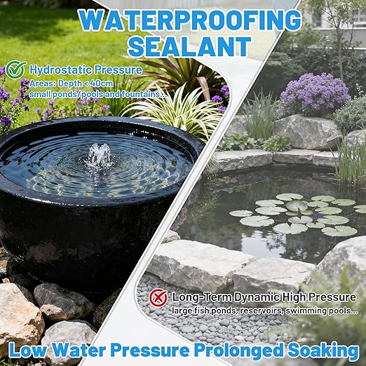 Rubber Liquid Waterproof Sealant, Waterproof Patch Seal Sealer, Cloud Gray Indoor & Outdoor Elasticity Rubber Paint, Multi Surface Foundation Leak Crack Repair-Roof Gutter Basement Water Proof Coating