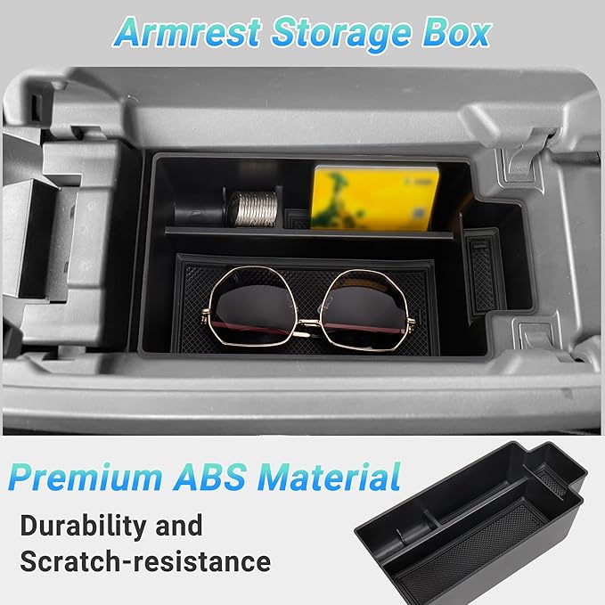 3PCS Center Console Organizer Compatible with 2021-2026 Nissan Rogue S/SV/Rock Creek, 2021-2022 Nissan Rogue SL, Lower Center Interior Storage Box, Dashboard Tray Only Fit 8-inch Screen