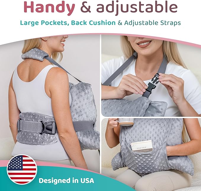 Zomaple Recovery Hysterectomy Pillow with Strap, Gel Pack & Lumbar Support – Post Abdominal Surgery Must Haves – Ideal for C-Section, Laparoscopic & Hernia Healing Comfort