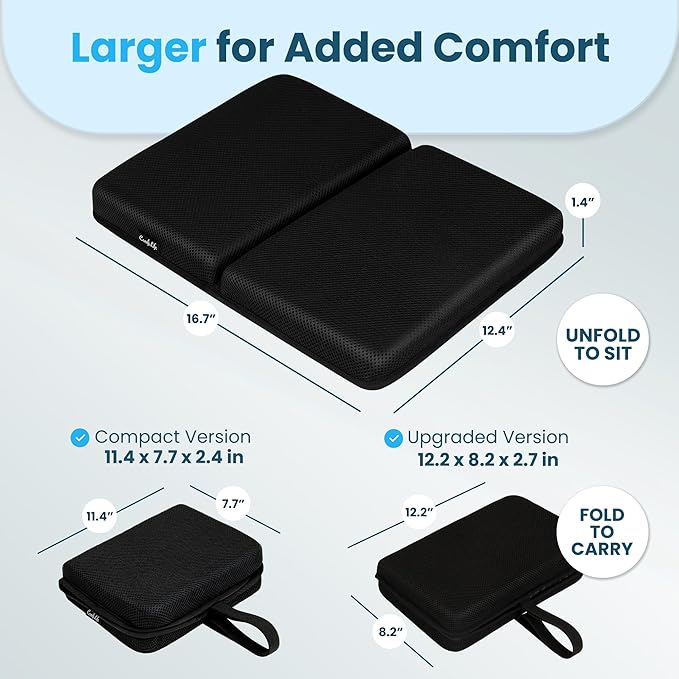 ComfiLife Ergo-Gel + Comfort Foam Airplane Seat Cushion – Travel Seat Cushion – Compact, Foldable, Portable Comfort