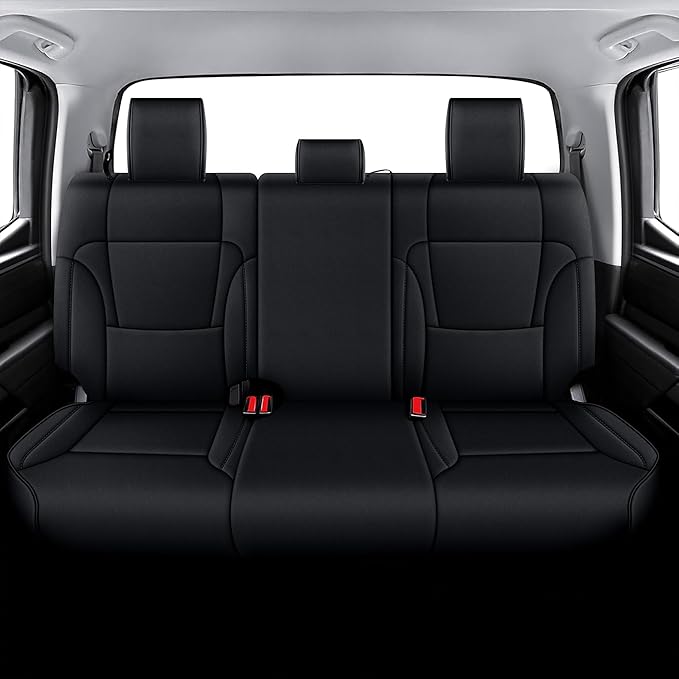 AOMSAZTO Custom Seat Covers for Toyota Tundra 2022 2023 2024 2025 CrewMax SR SR5 Limited Platinum FFV TRD Pro Leather Car Seat Covers Full Set Black, Custom Fit Full Set Faux Leather Black