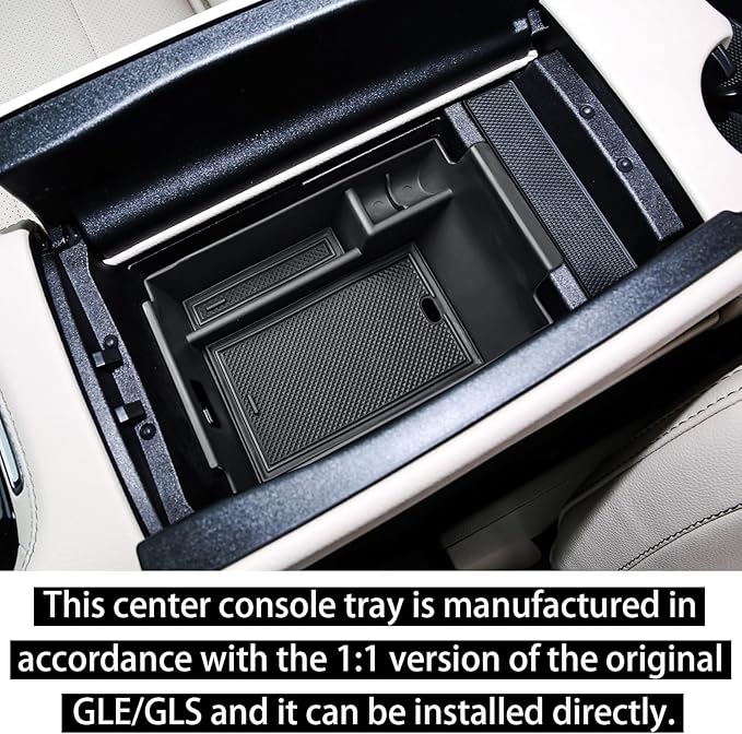 RUNROAD Center Console Organizer Tray Compatible with Mercedes Benz 2020-2026 GLE Class W167 350 450 AMG 53 GLS X167 450 580 63 Accessories, Middle Console Organizer GLE350 Armrest GLE450 Storage Box