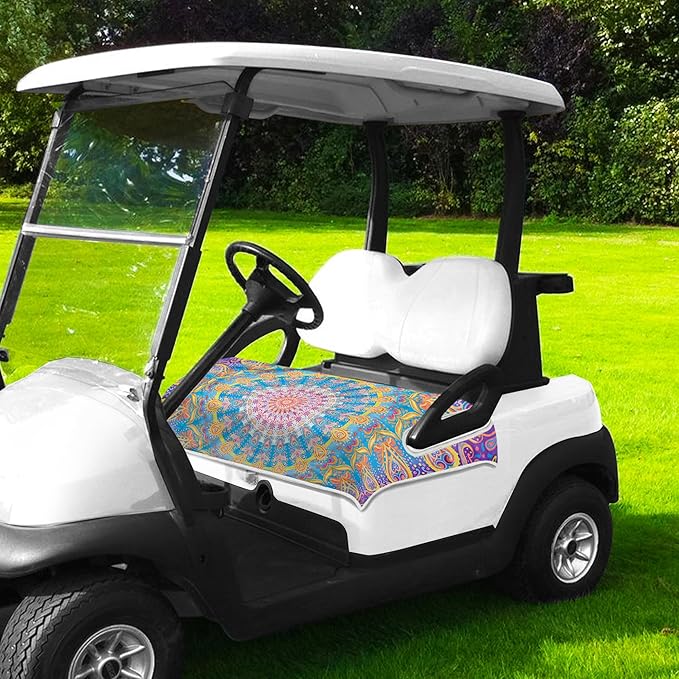 ENYORSE Golf Cart Seat Covers - Ethnic Style Golf Cart Towel Blanket for 2/4 Seater, Soft & Breathable Microfiber, Keeps Seats Cool & Comfortable, 51”x31”, Fits EZGO/Yamaha/Club Car